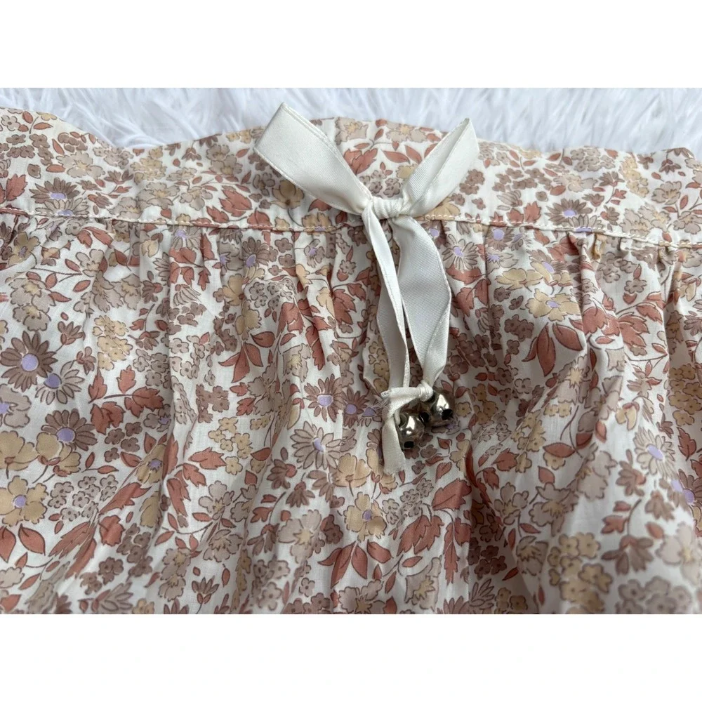 Vintage Floral Half Apron Ditsy Flower Cottagecore with Bells